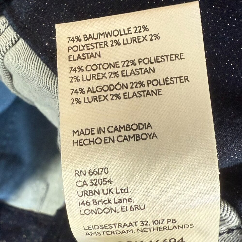 Maeve Anthropologie Womens Dark Colette Sparkle Wide Leg Crop Jeans 29 Boho NWT - Picture 8 of 14